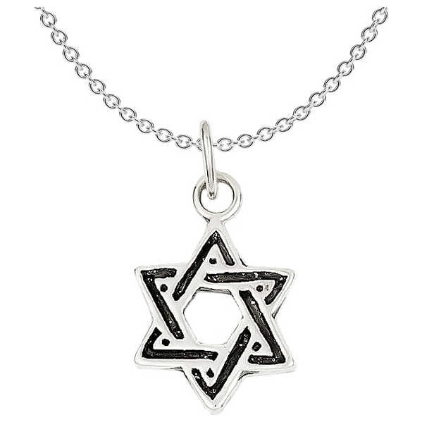 Sterling Silver Antiqued Star Of David Pendant