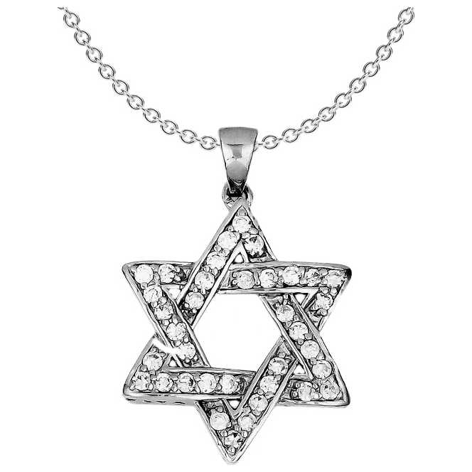 Sterling Silver Cz Star Of David Pendant