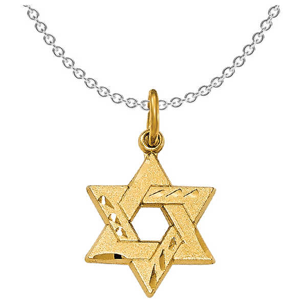 Sterling Silver Gold-Tone Star Of David Pendant