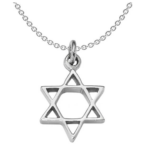 Sterling Silver Rhodium-Plated Star Of David Pendant