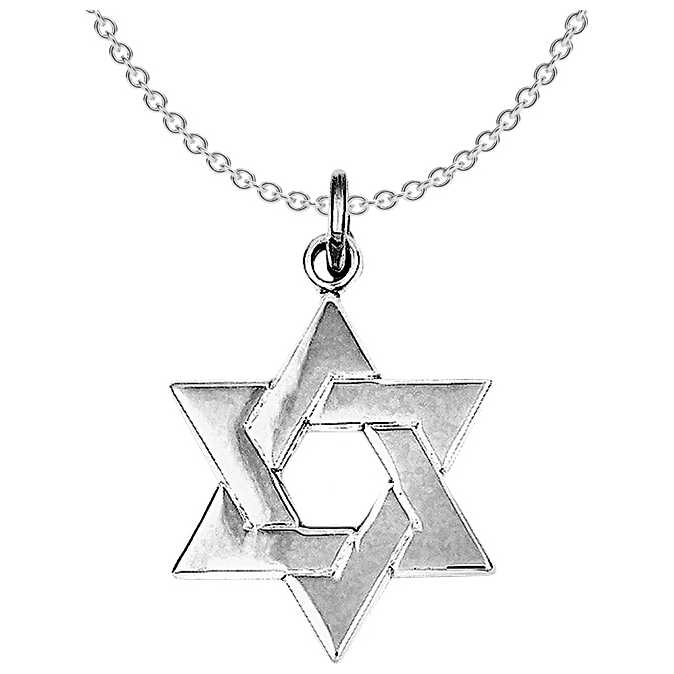 Sterling Silver Rhodium-Plated Star Of David Pendant