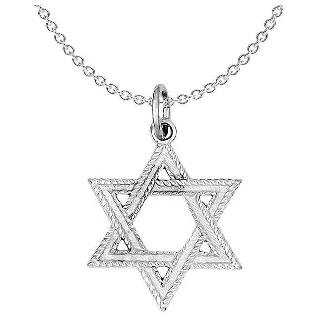 Sterling Silver Textured Star Of David Pendant