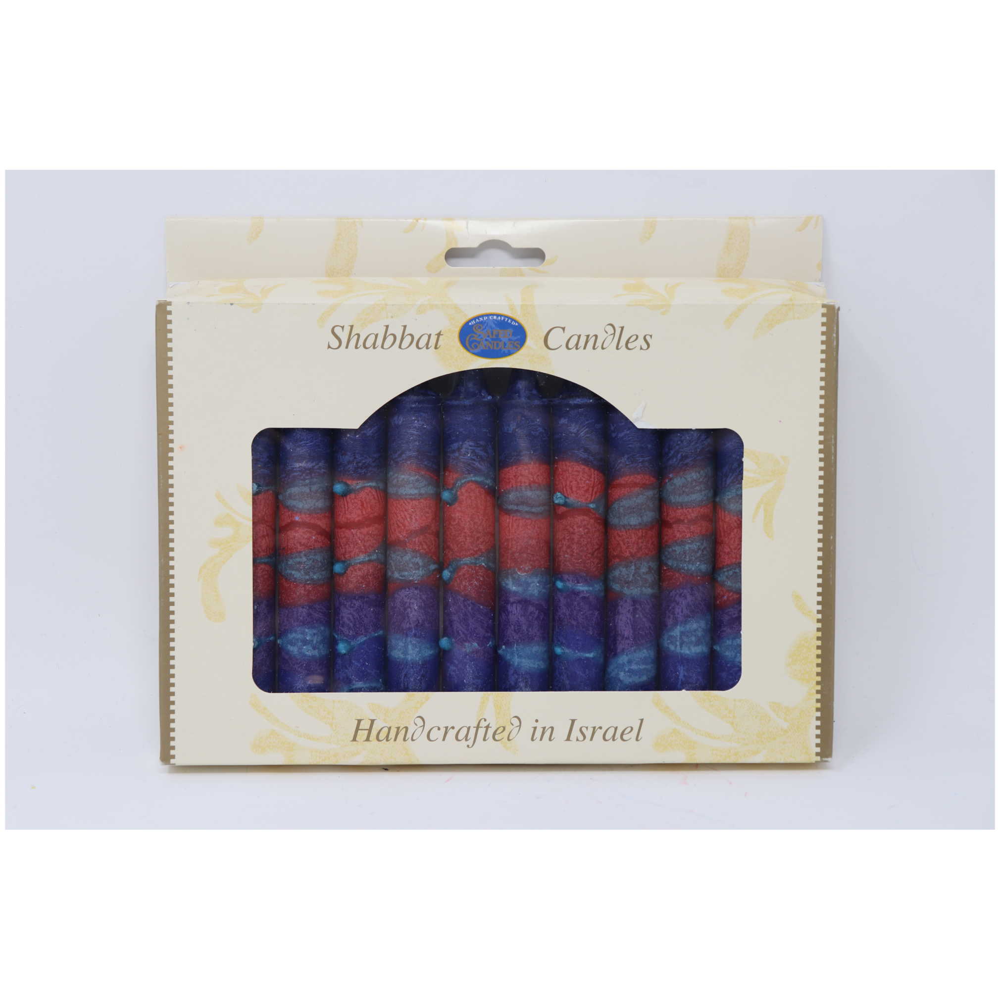 Red Sunrise Shabbat Candle 12 Pack  By Safed Candles