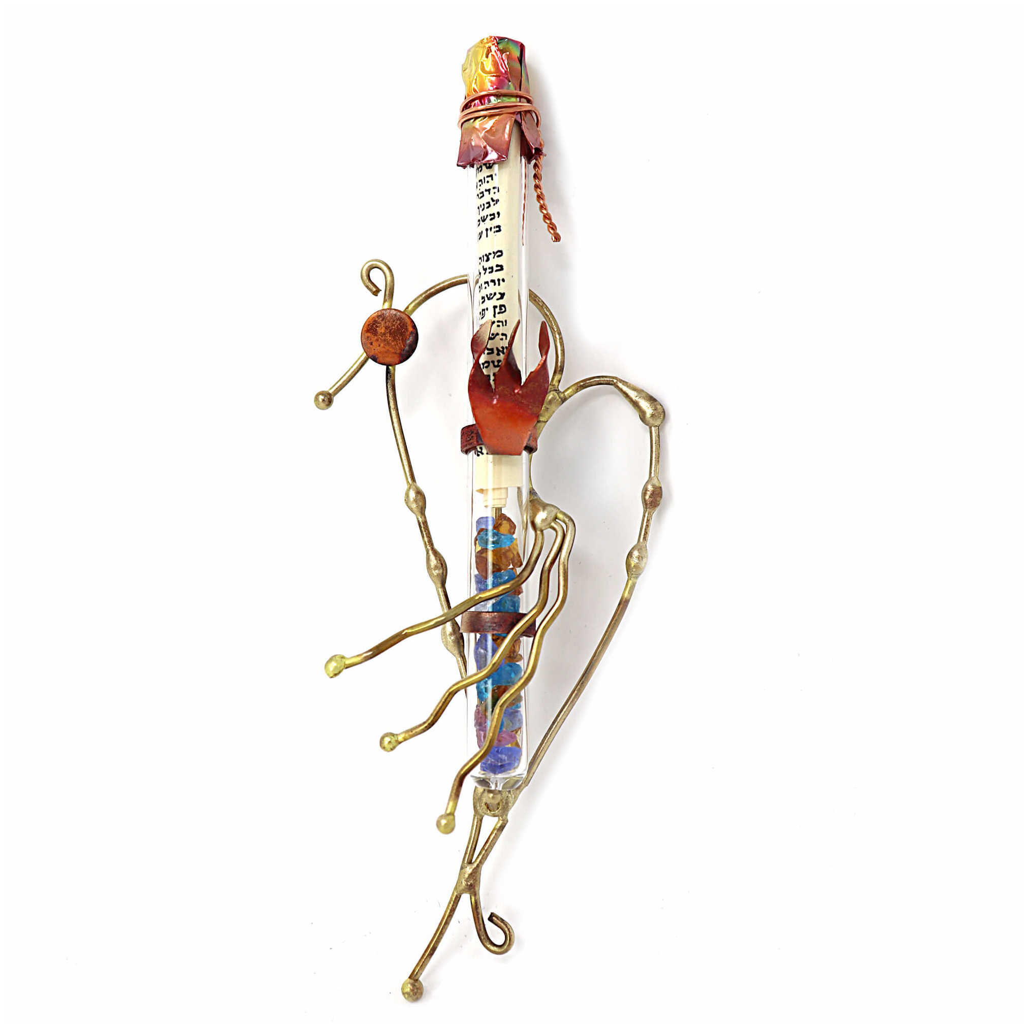 Swooning Heart Wedding Glass Keepsake Mezuzah Case