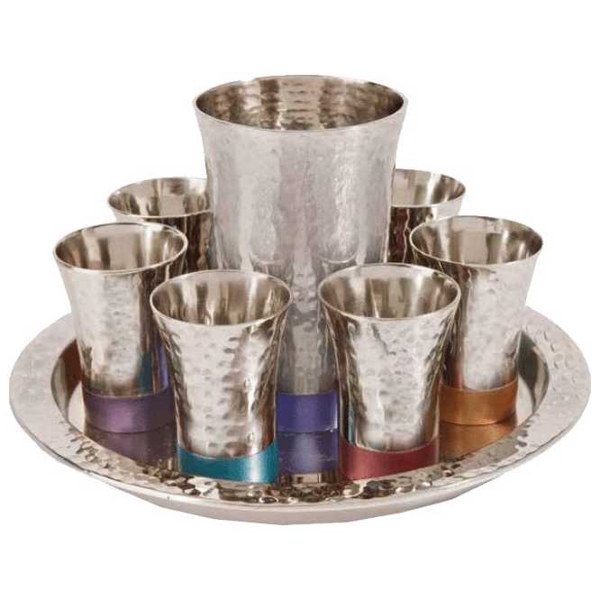Textured Silver Kiddush Set