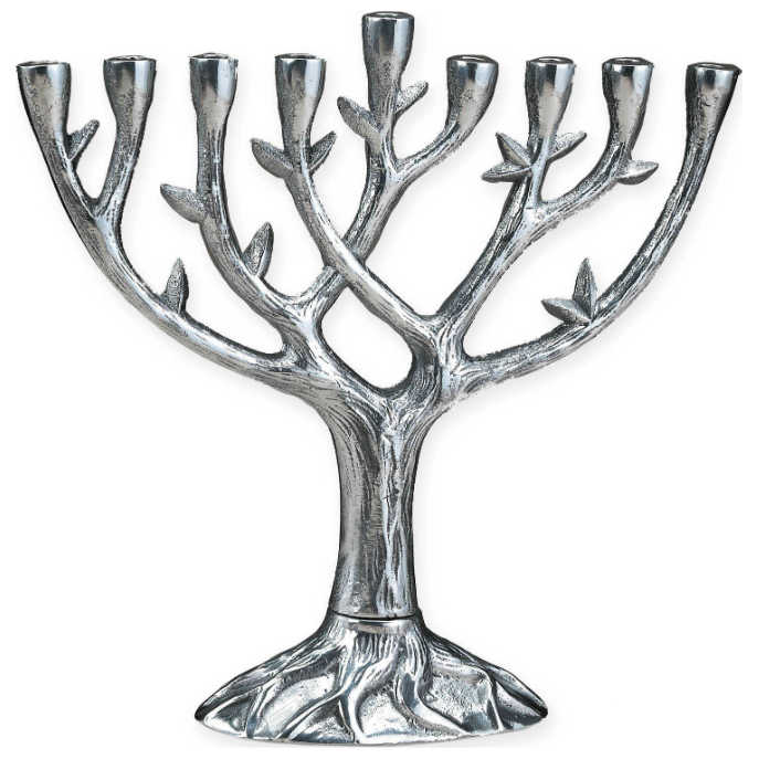 Tree Of Life Aluminum Menorah -Perfect For Hanukkah