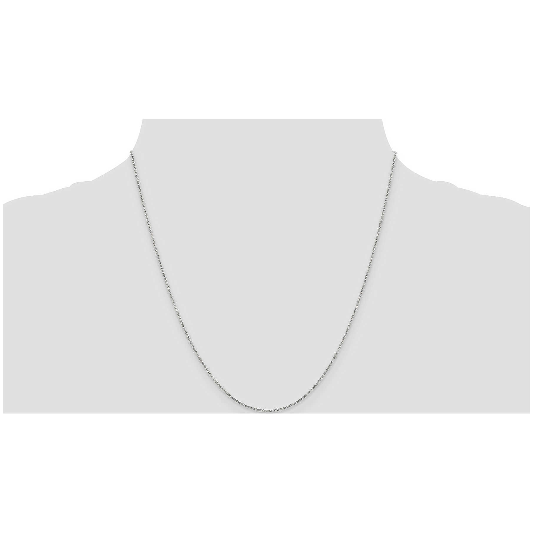 14K White Gold 20-Inch Cable Necklace Chain