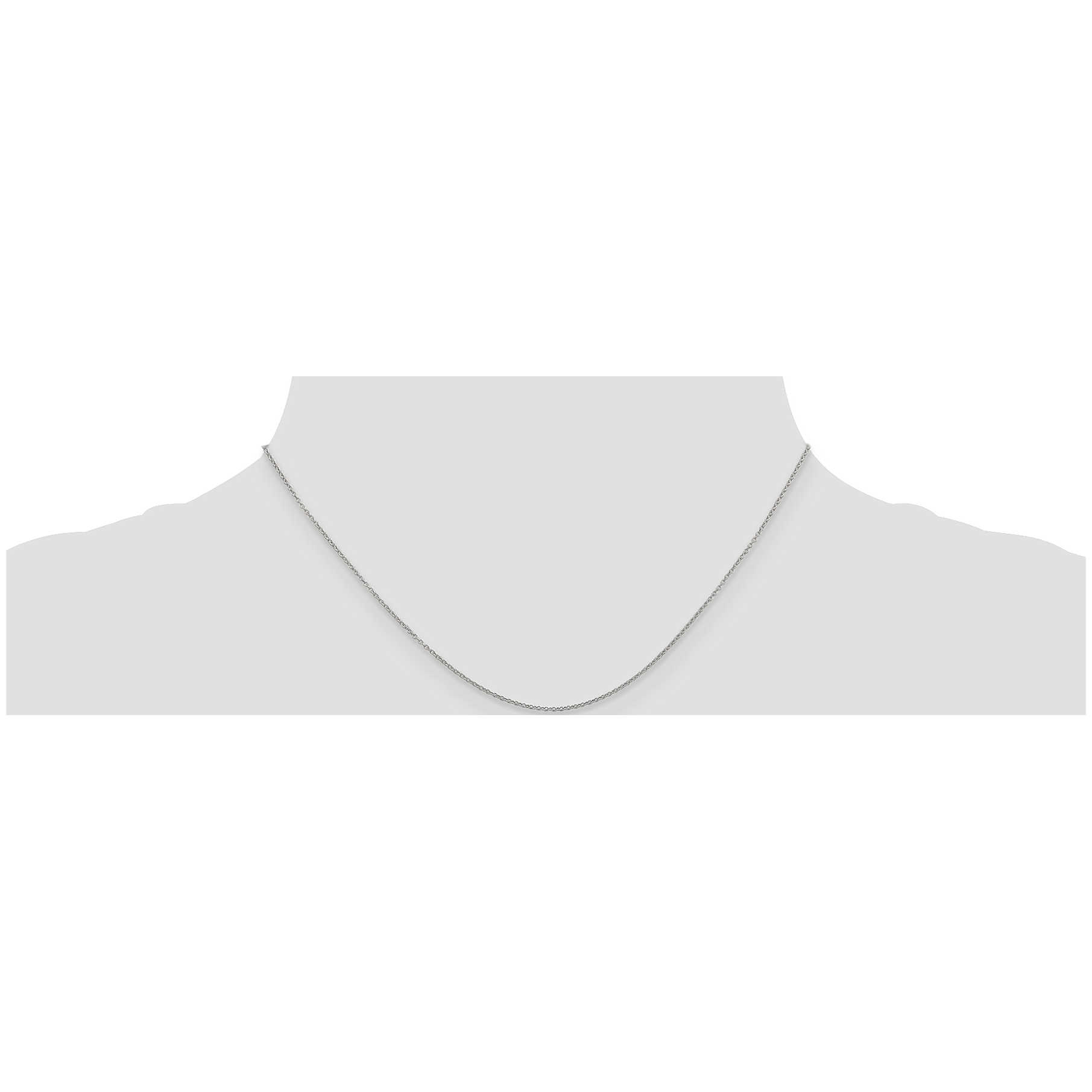 14K White Gold 16-Inch Cable Necklace Chain
