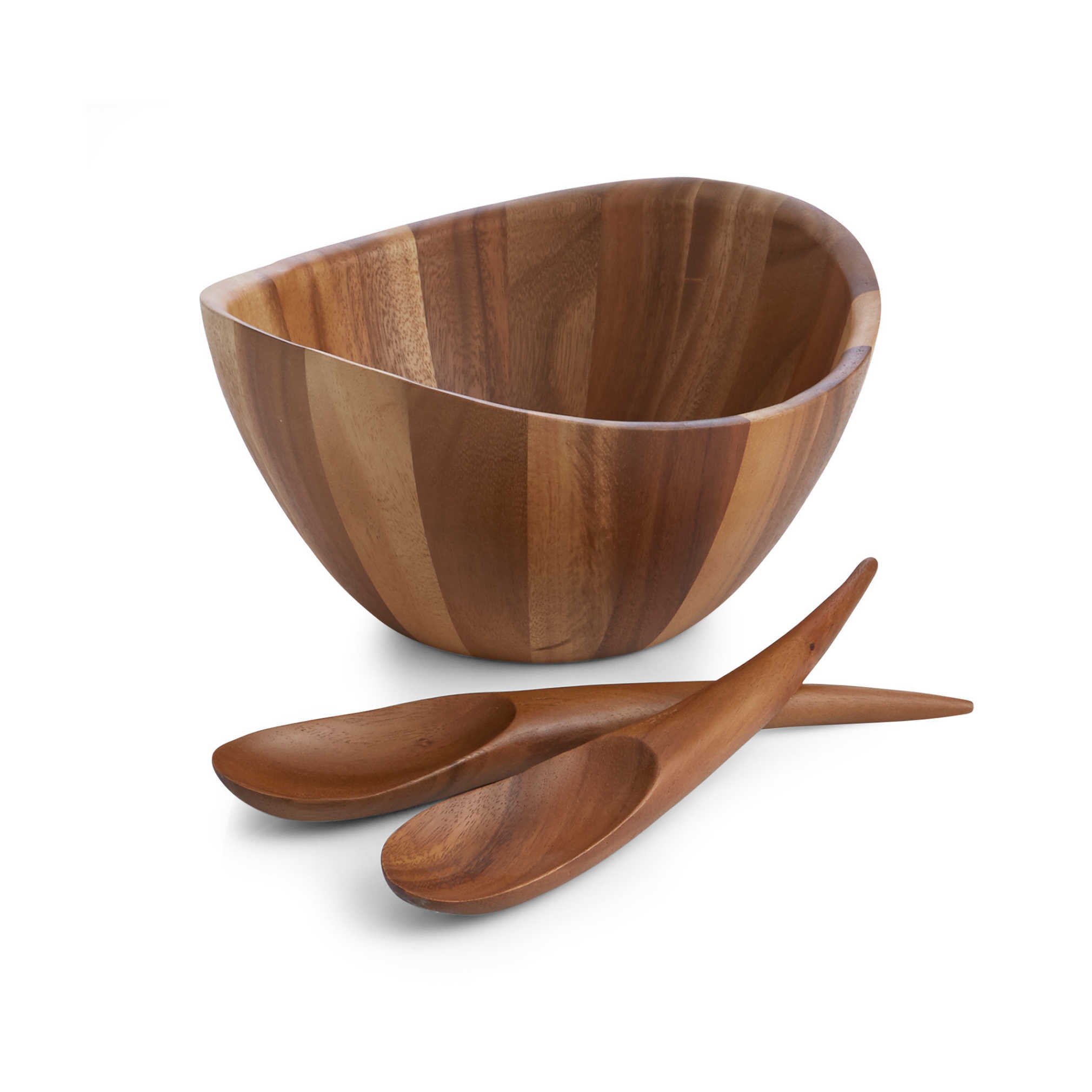 Wooden Harmony Salad Bowl With Servers